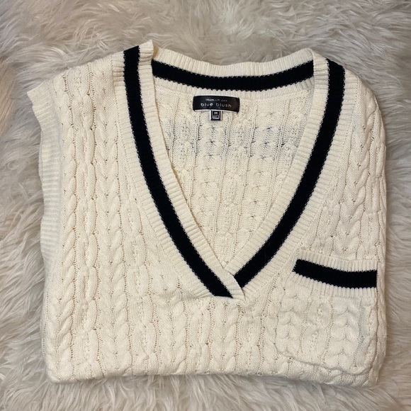 Dollskill Cream & Black Knit Sweater Vest - Picture 2 of 7